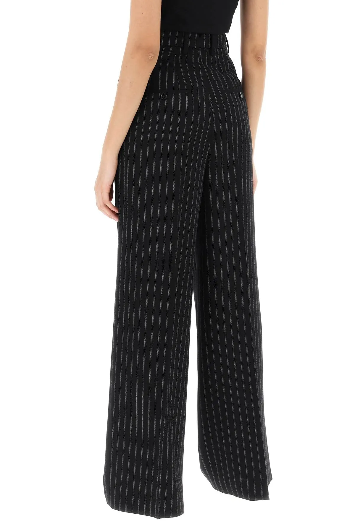 Ami Alexandre Matiussi wide-legged pinstripe trousers with