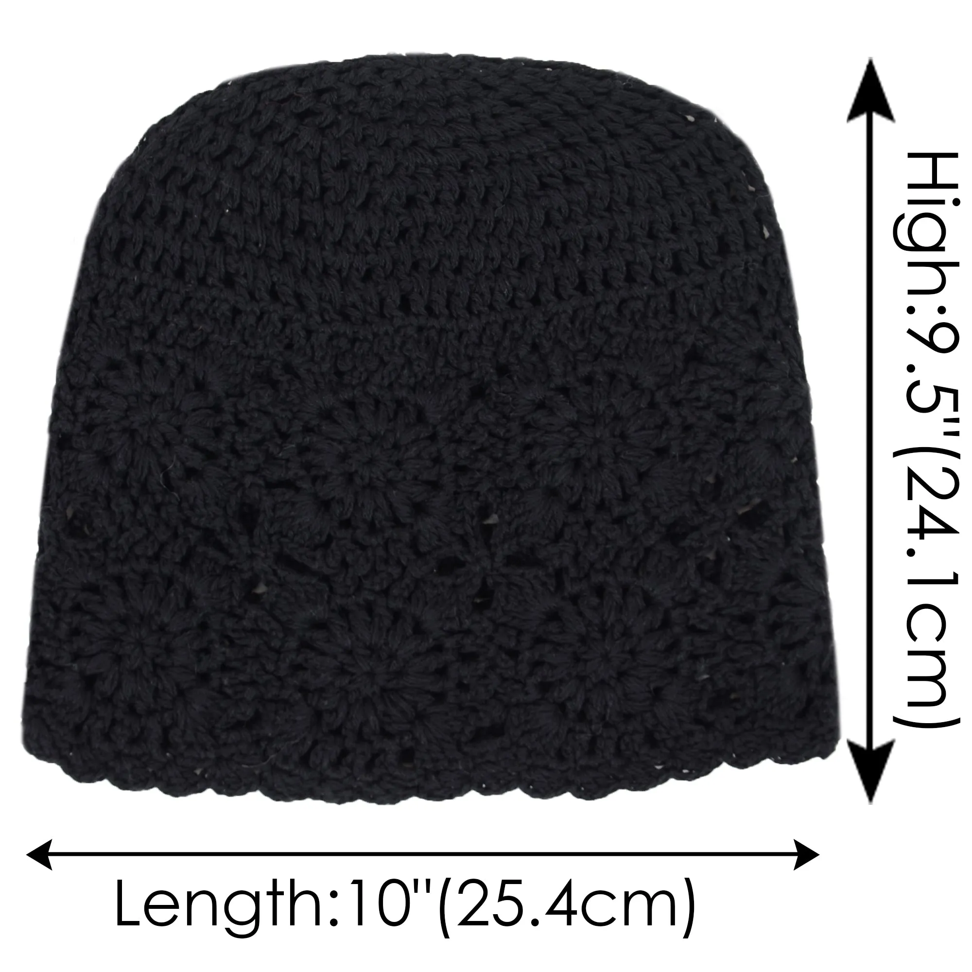 Anna-Kaci Crochet Floral Slouchy Beanie Hat Lightweight Handmade Knit Cutout Skull Cap for Women