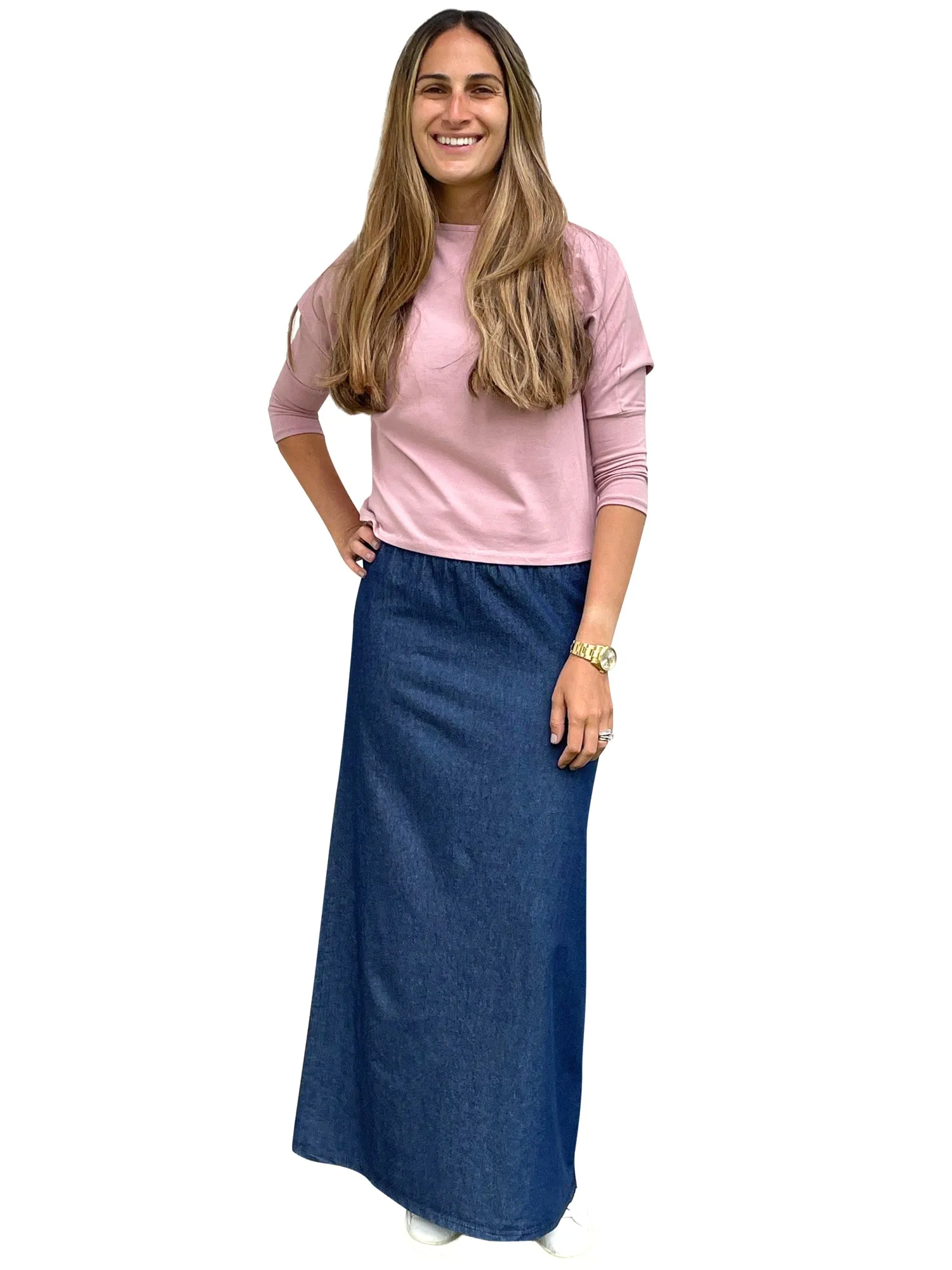 Baby-O Denim Long Straight Skirt