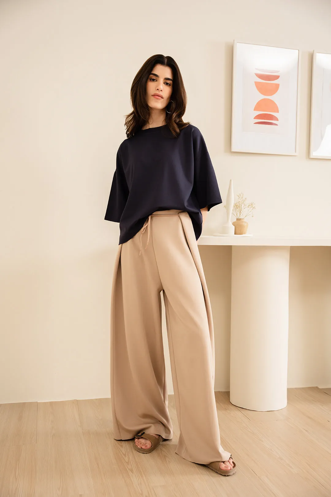 Beige Knit Pants