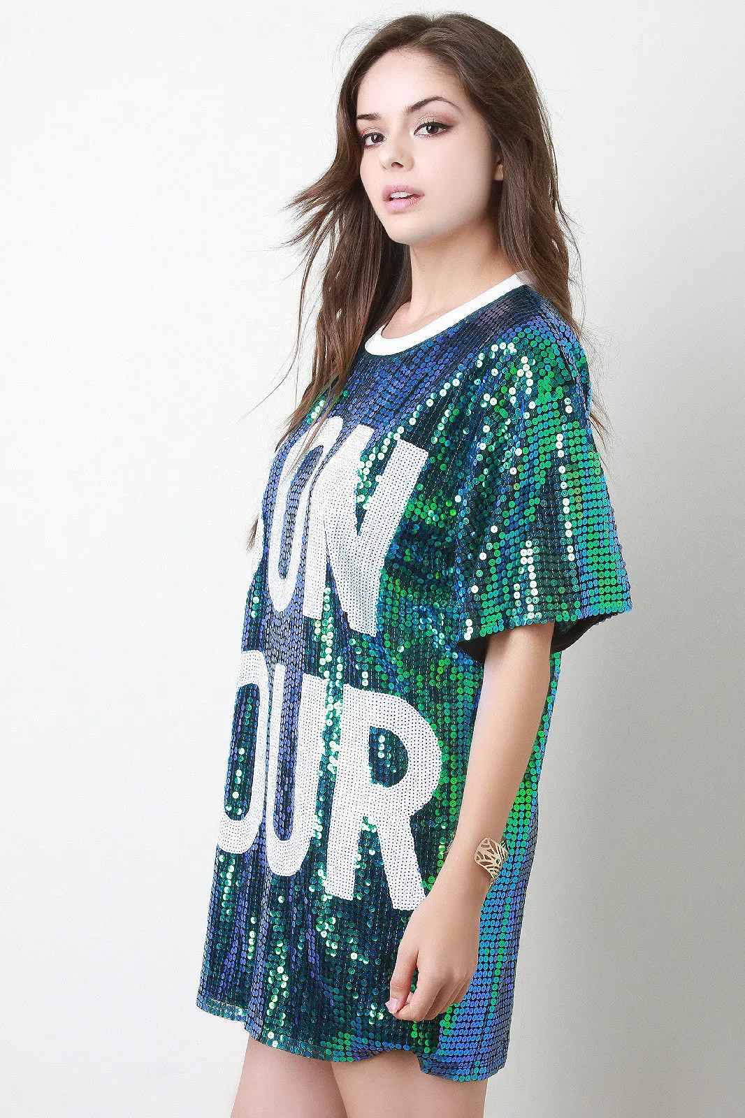 Bon Jour Sequins Shift Dress