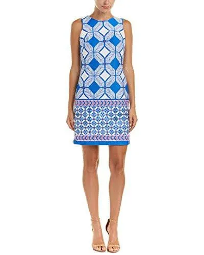 Border Medallion Print Shift, Royal Pink, 4