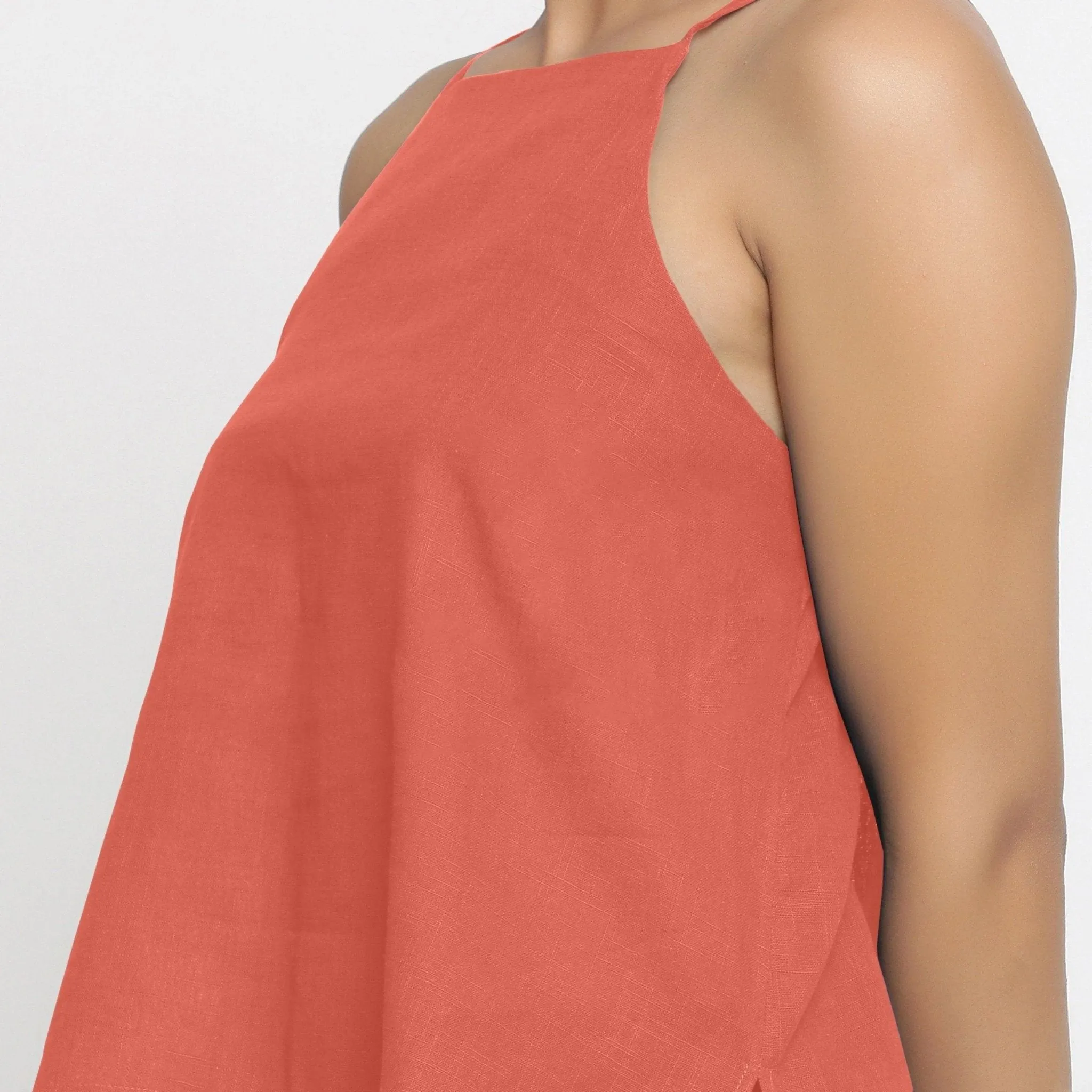 Brick Red 100% Cotton Strap Spaghetti Top