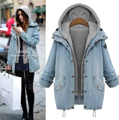 Button Up Denim Jacket And Hooded Vest