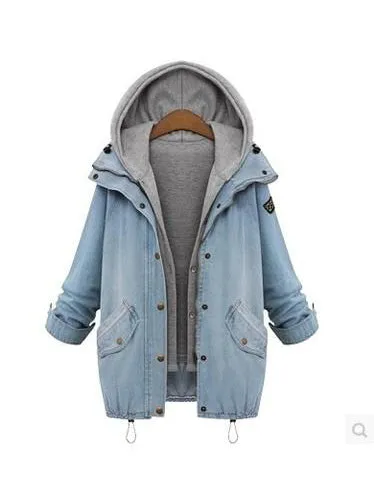 Button Up Denim Jacket And Hooded Vest