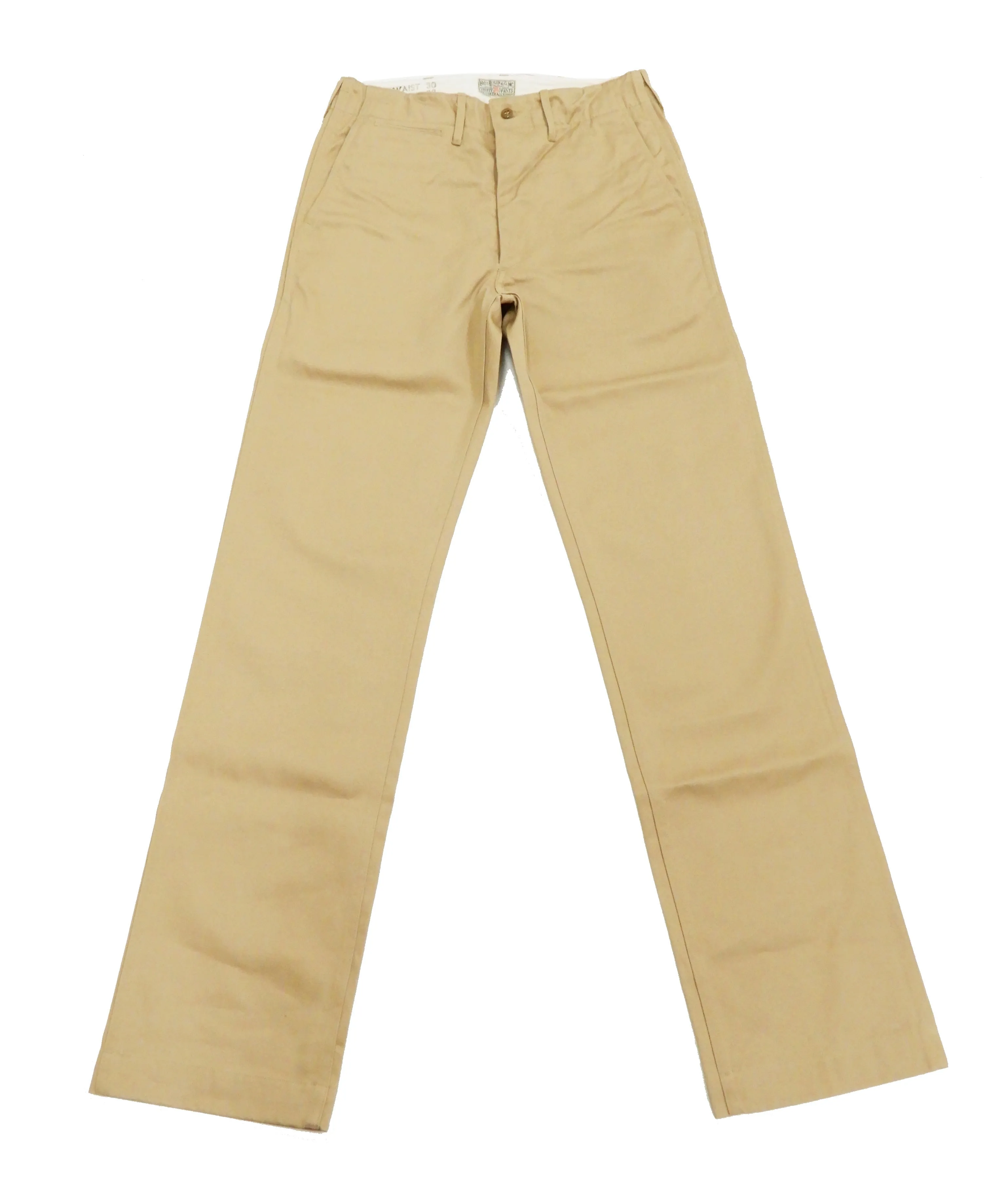 Buzz Rickson Trousers Men's Zip Fly Slimmer Fit US Army Chino Pants BR40025A 01 Beige