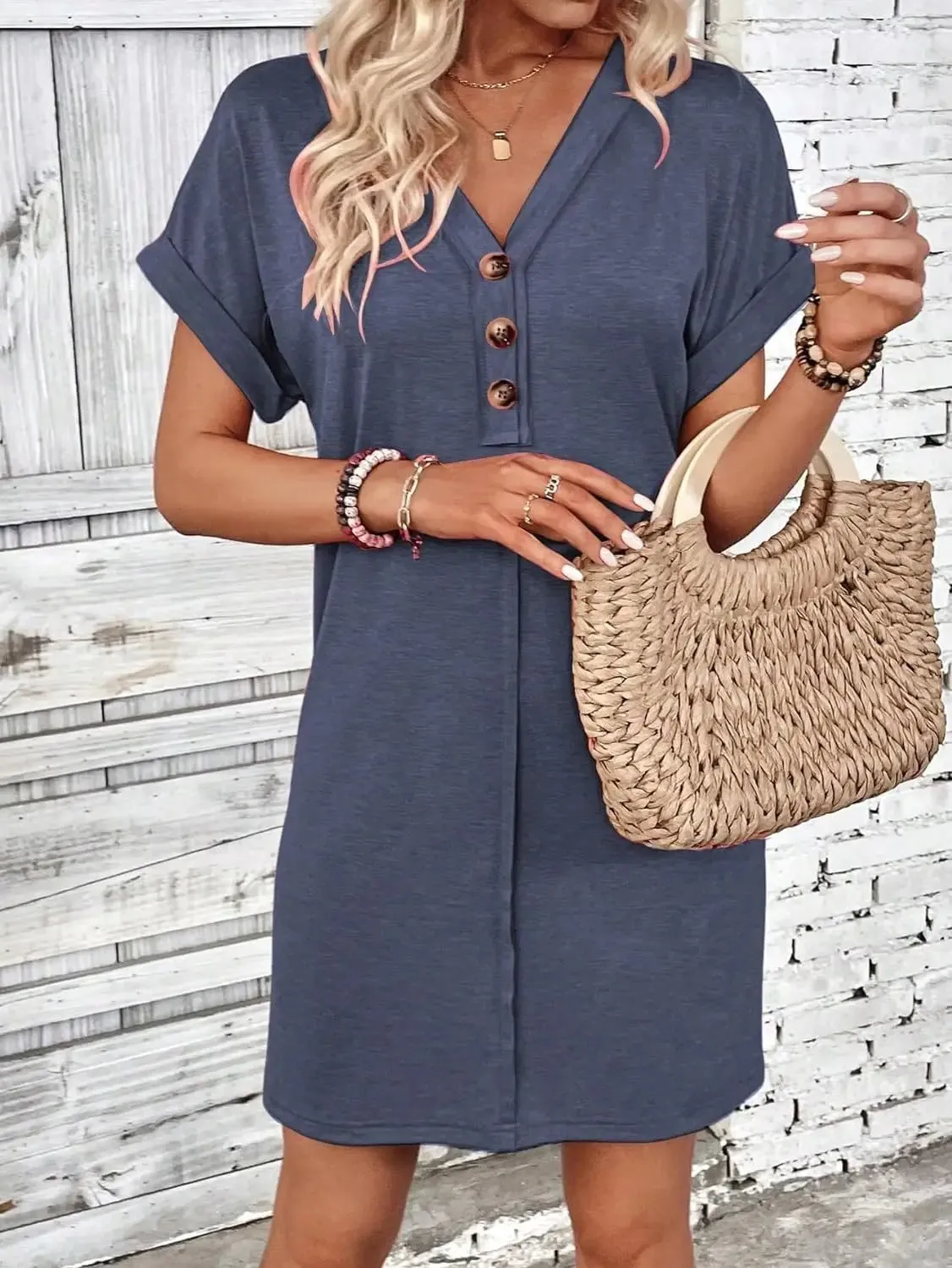 Comfy Cotton Blend T-Shirt Dress