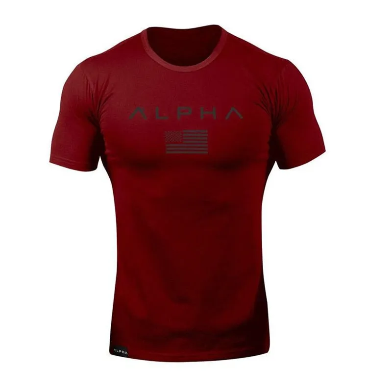 Cotton Breathable Men'S Short Sleeve Fitness T-Shirt