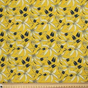 Country Side Collection #09 Floral & Leaves on Yellow Cotton Prints