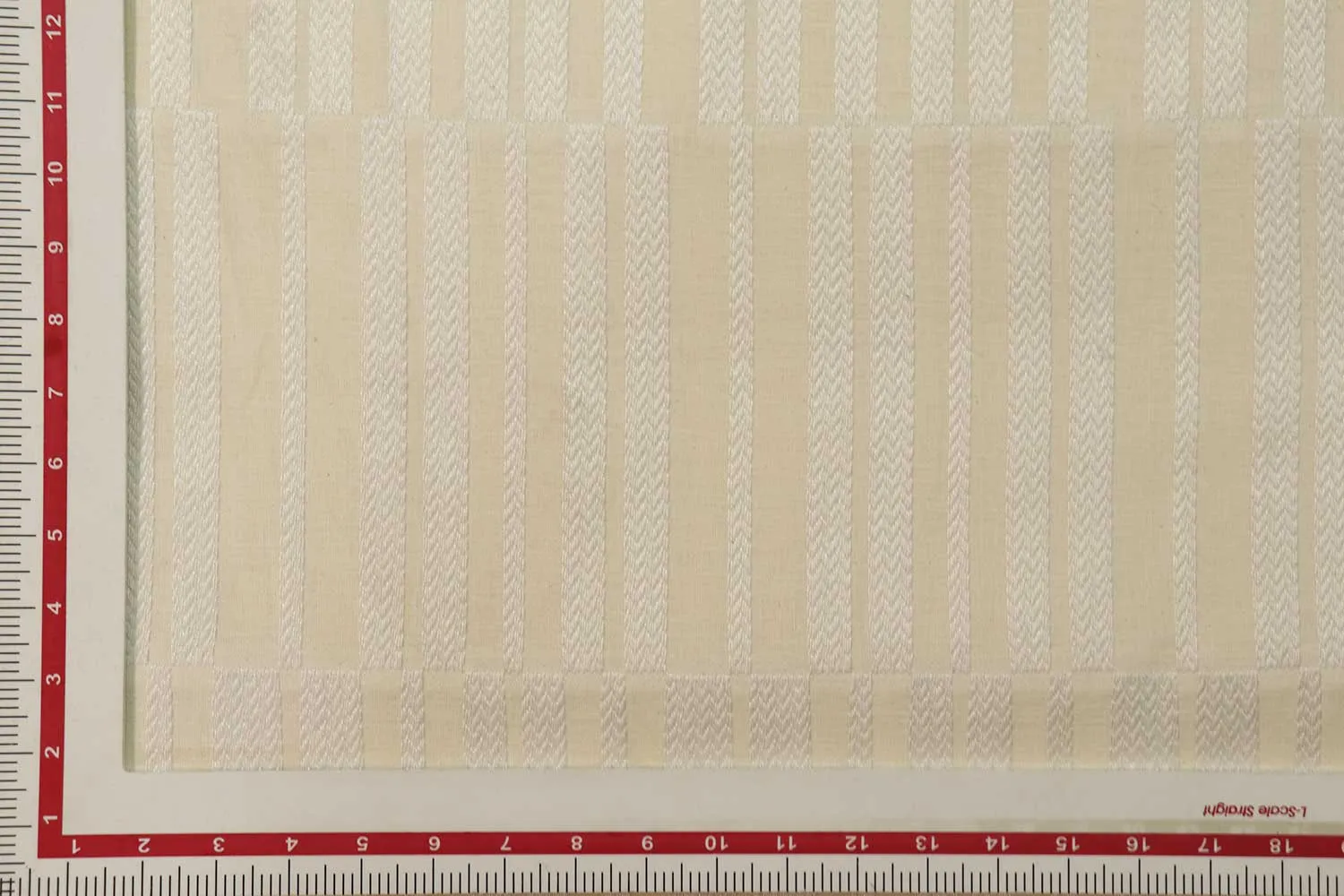 Cream Stripes Cotton Viscose Blend Fabric