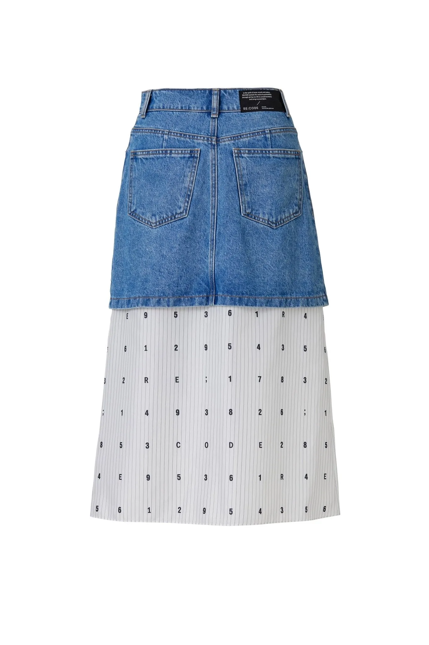 Digital Splicing Denim Skirt