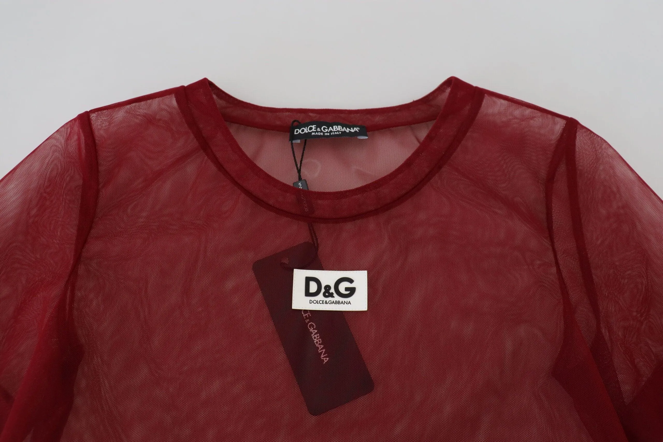 Dolce & Gabbana Maroon Nylon Two Layer Shift Mini Dress