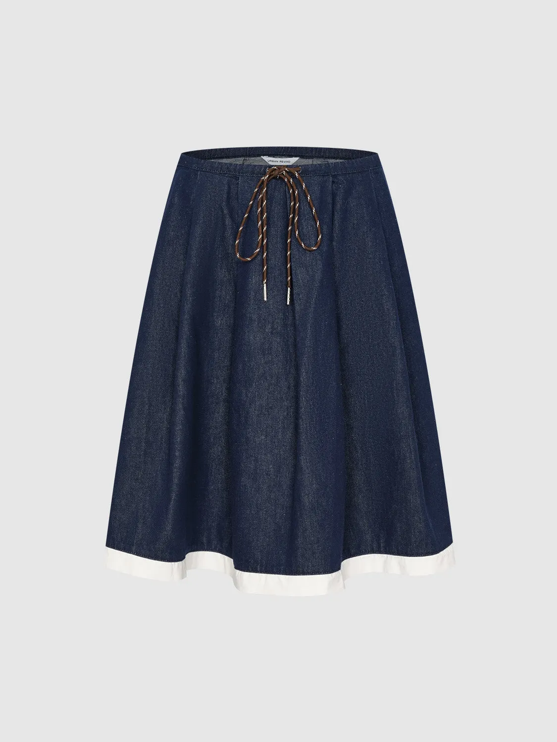 Drawstring Loose Denim Skirts