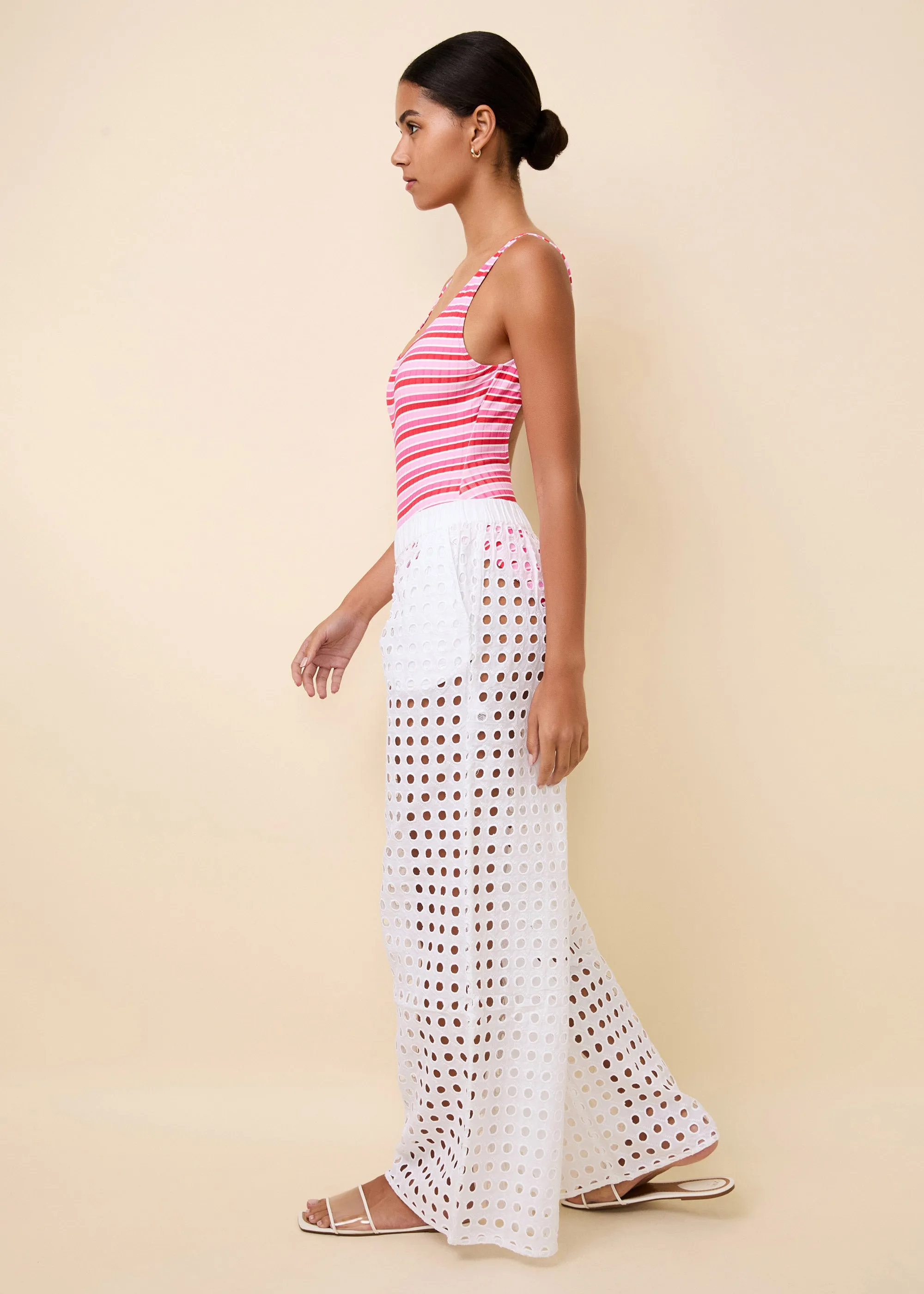 Eyelet Delaney Pant Optic White