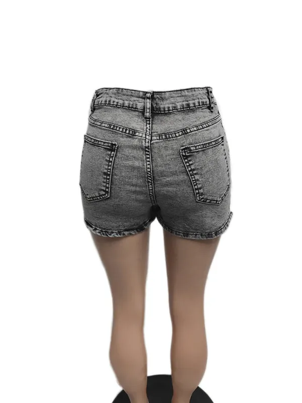 Frayed Denim Skirt with Shorts – Trendy A-Line Mini