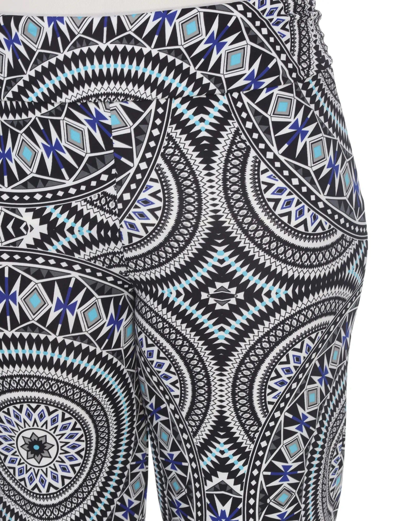 Geometric Print  Palazzo Pants | Blue Geo