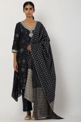 Gota Patti Prestige Blue Kaftan Set