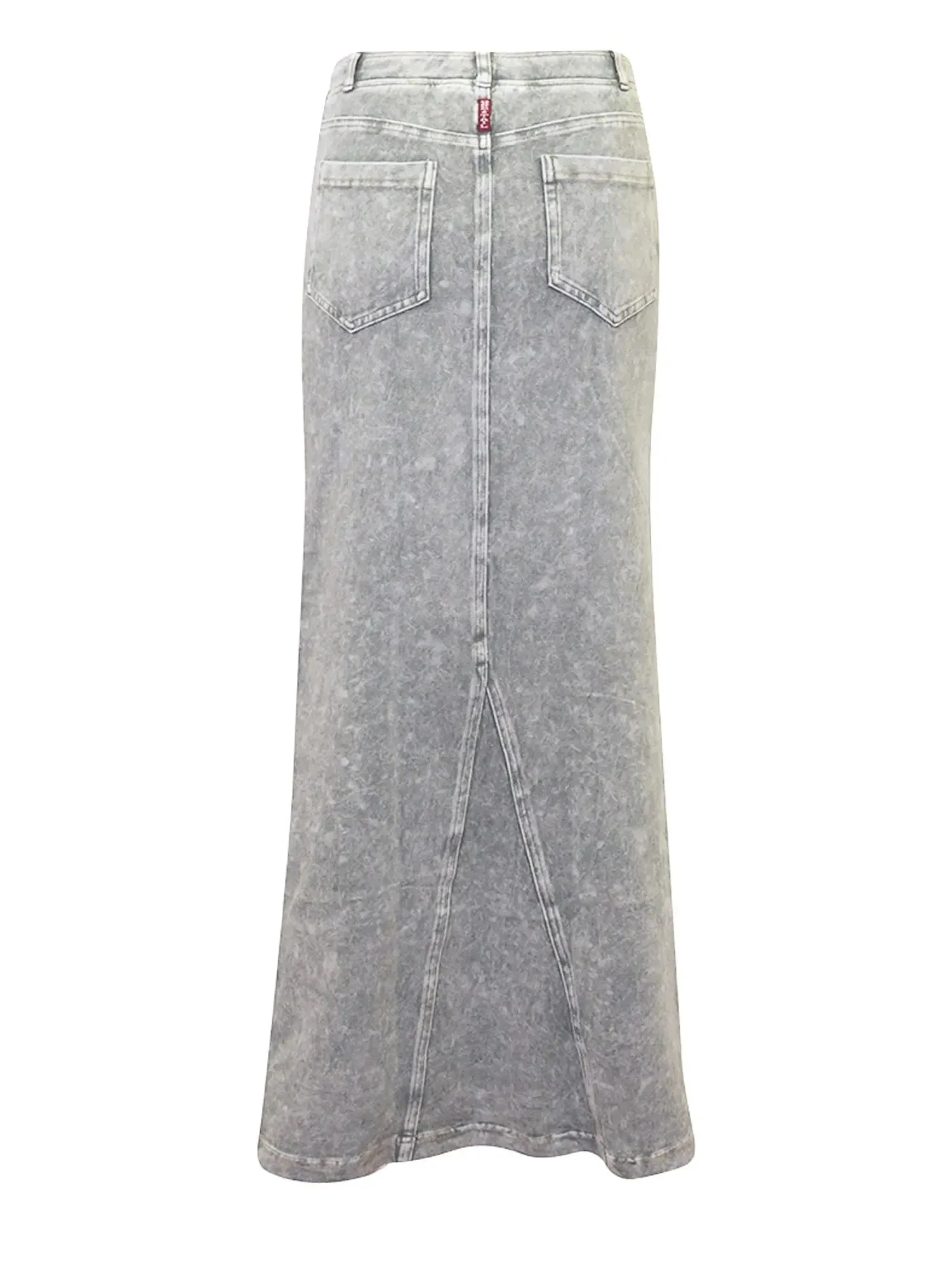 Hard Tail Long Denim Closed Slit Skirt (Style WJ-114)