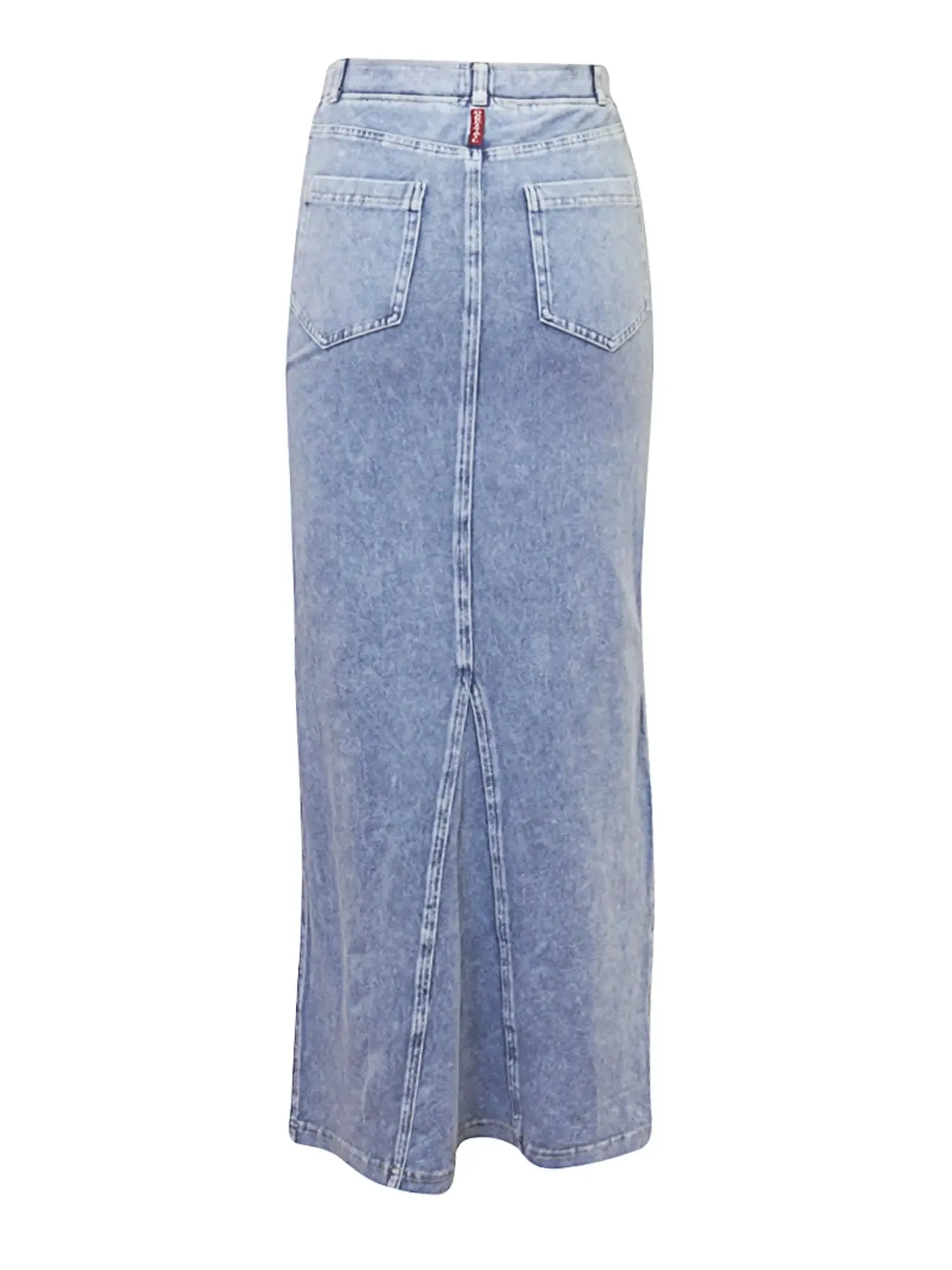 Hard Tail Long Denim Closed Slit Skirt (Style WJ-114)