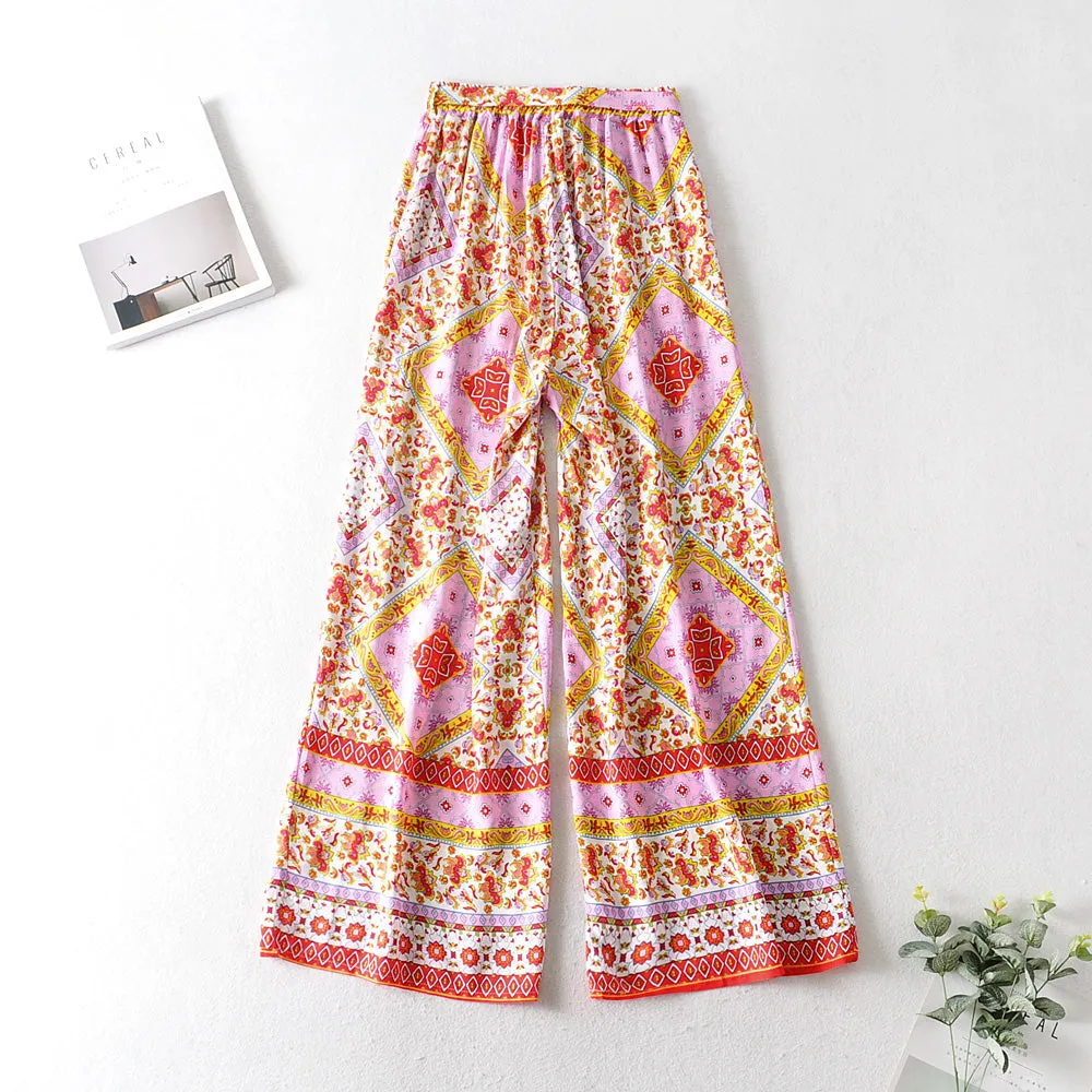 Hippie Print Boho Trousers & Top Set