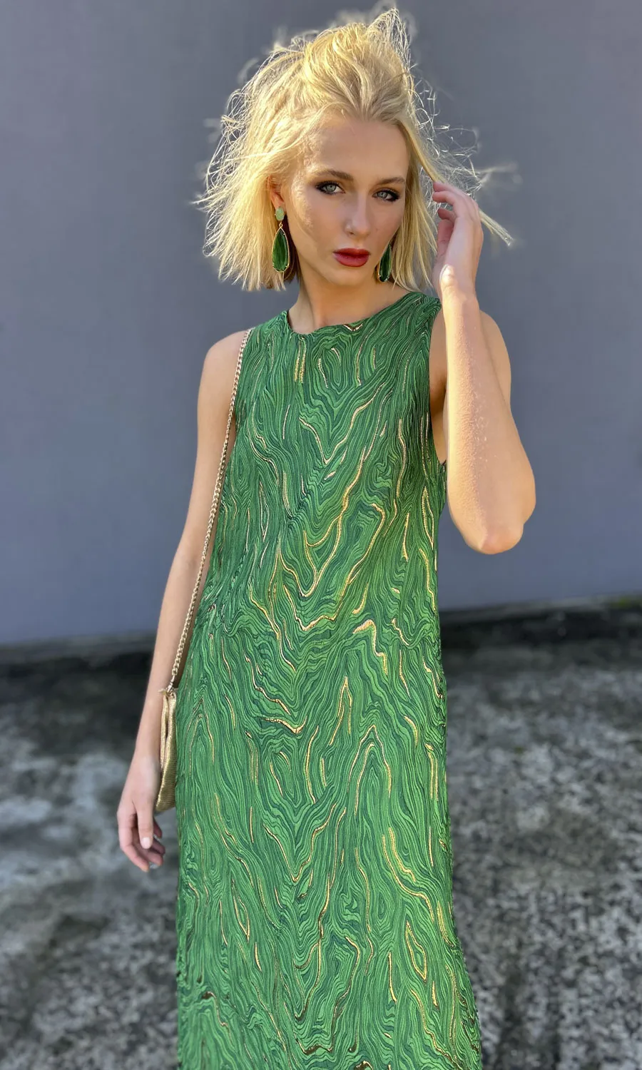 hoss Eloise Green/Gold Maxi