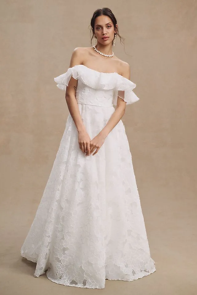 Jenny Yoo Priscilla Off Shoulder Convertible Wedding Dress, Ivory