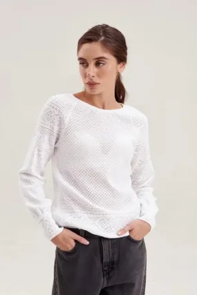 Knitted Women'S Boho Blouse White Will