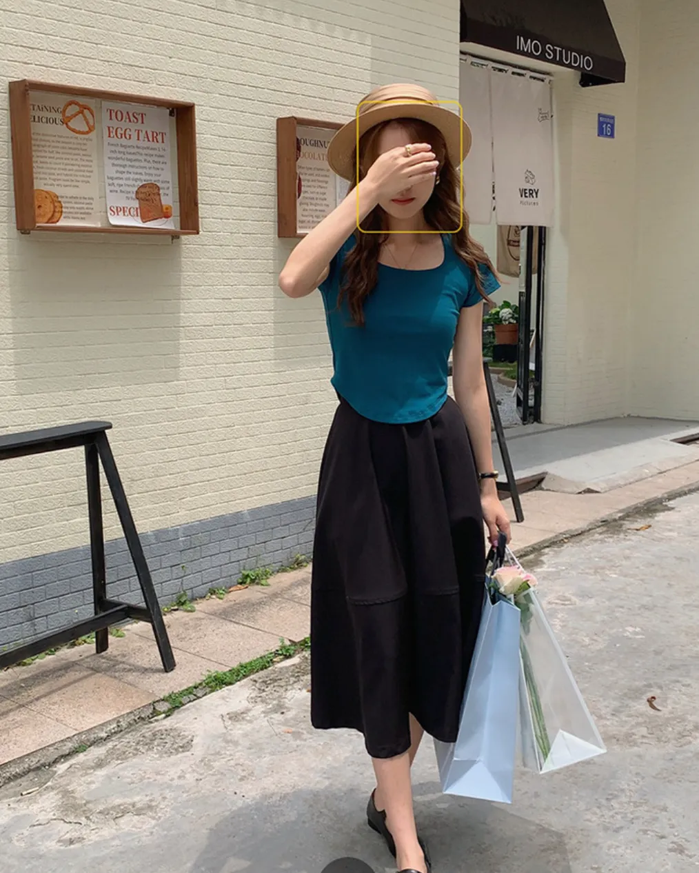 [Korean Style] 5 Colors U-neck Cap Sleeve Cropped Top