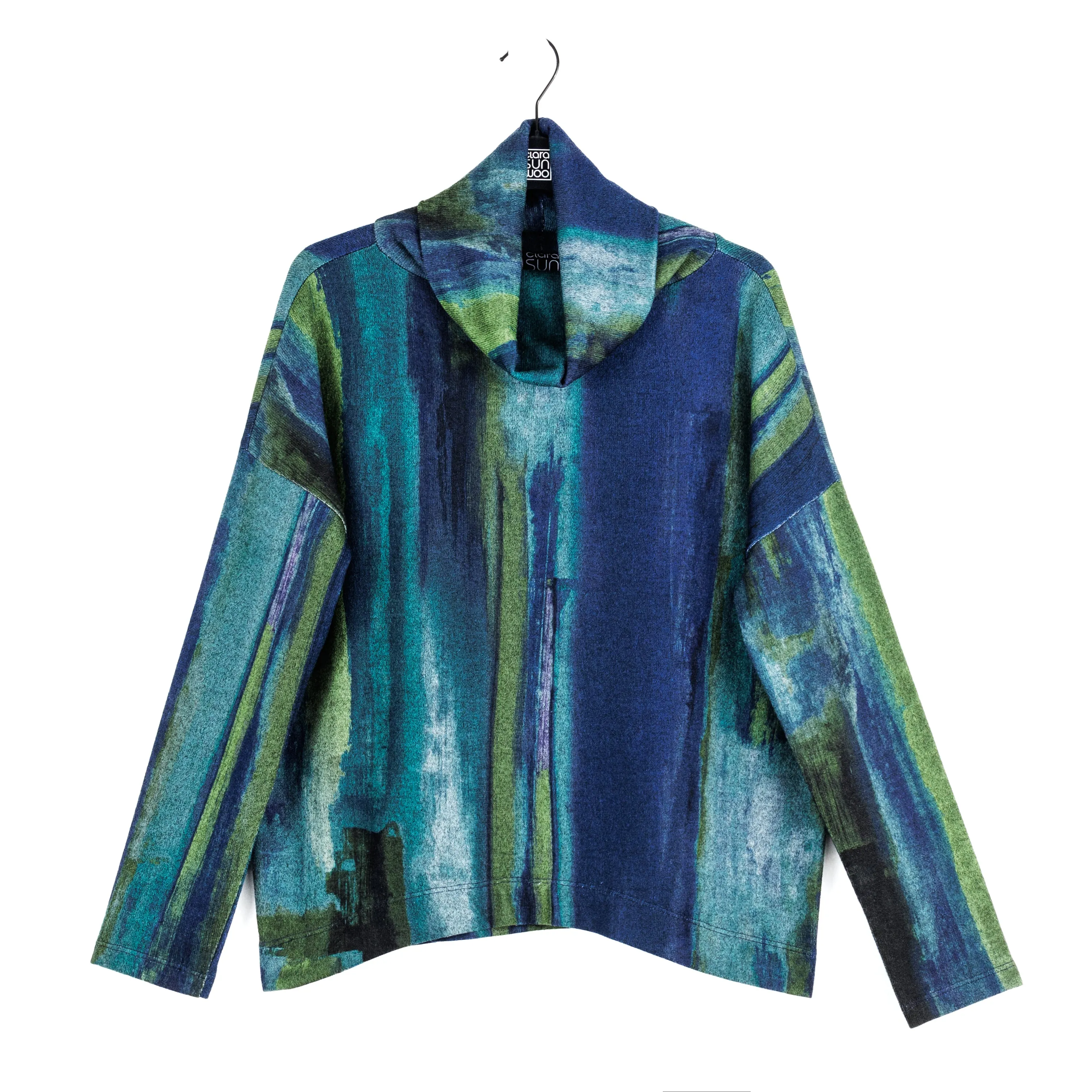 Lightweight Cozy - Tipped Hem Sweater Top - Paint Stroke - Limited Sizes!