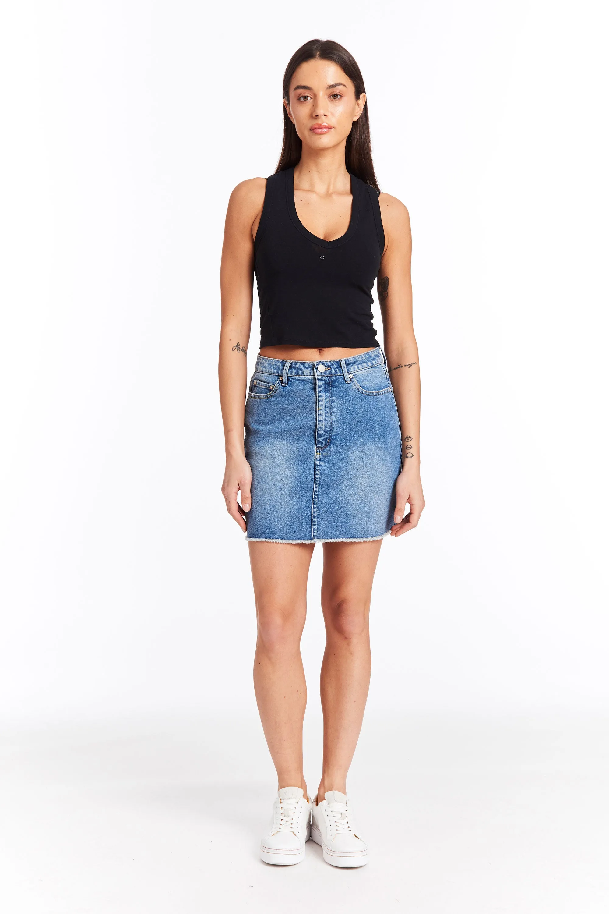 Lisa - Mini Skirt With Raw Edge Hem