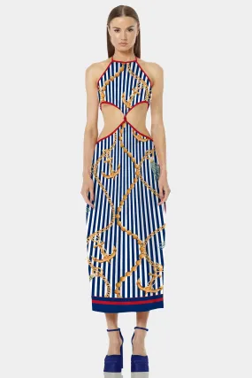 Nautical Stripes Fancy Maxi Dresses