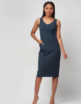 Navy Sleeveless Shift Dresses