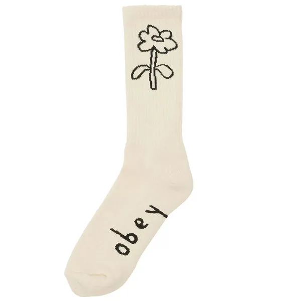 Obey Spring Flower Socks - Unbleached