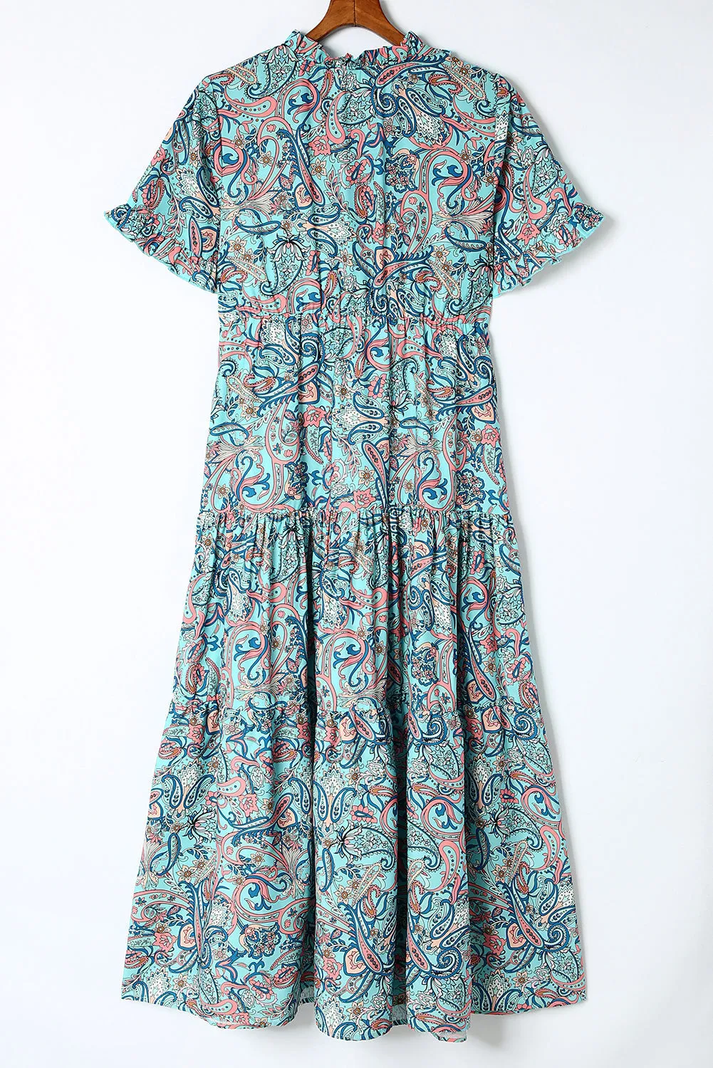 Paisley Boho Ruffle Tiered Maxi Dress