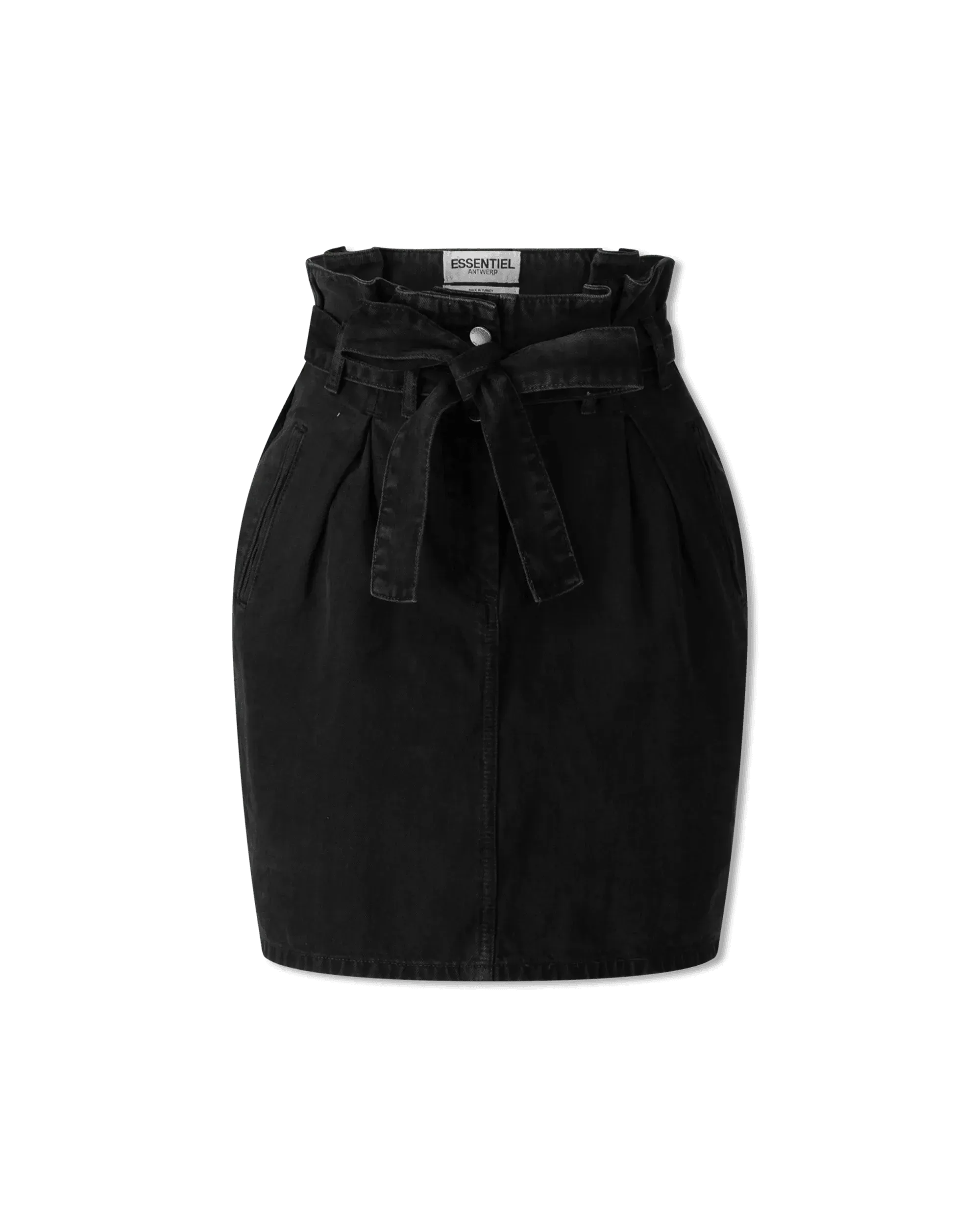 Paperbag Waist Denim Mini Skirt