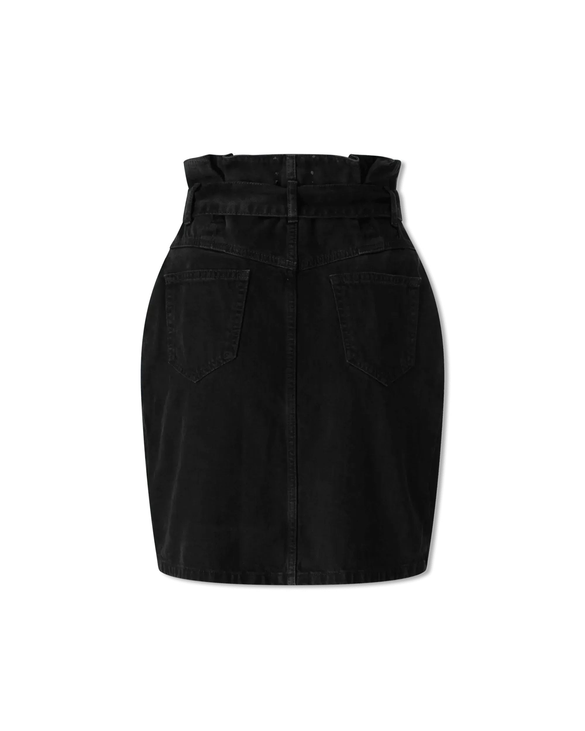 Paperbag Waist Denim Mini Skirt