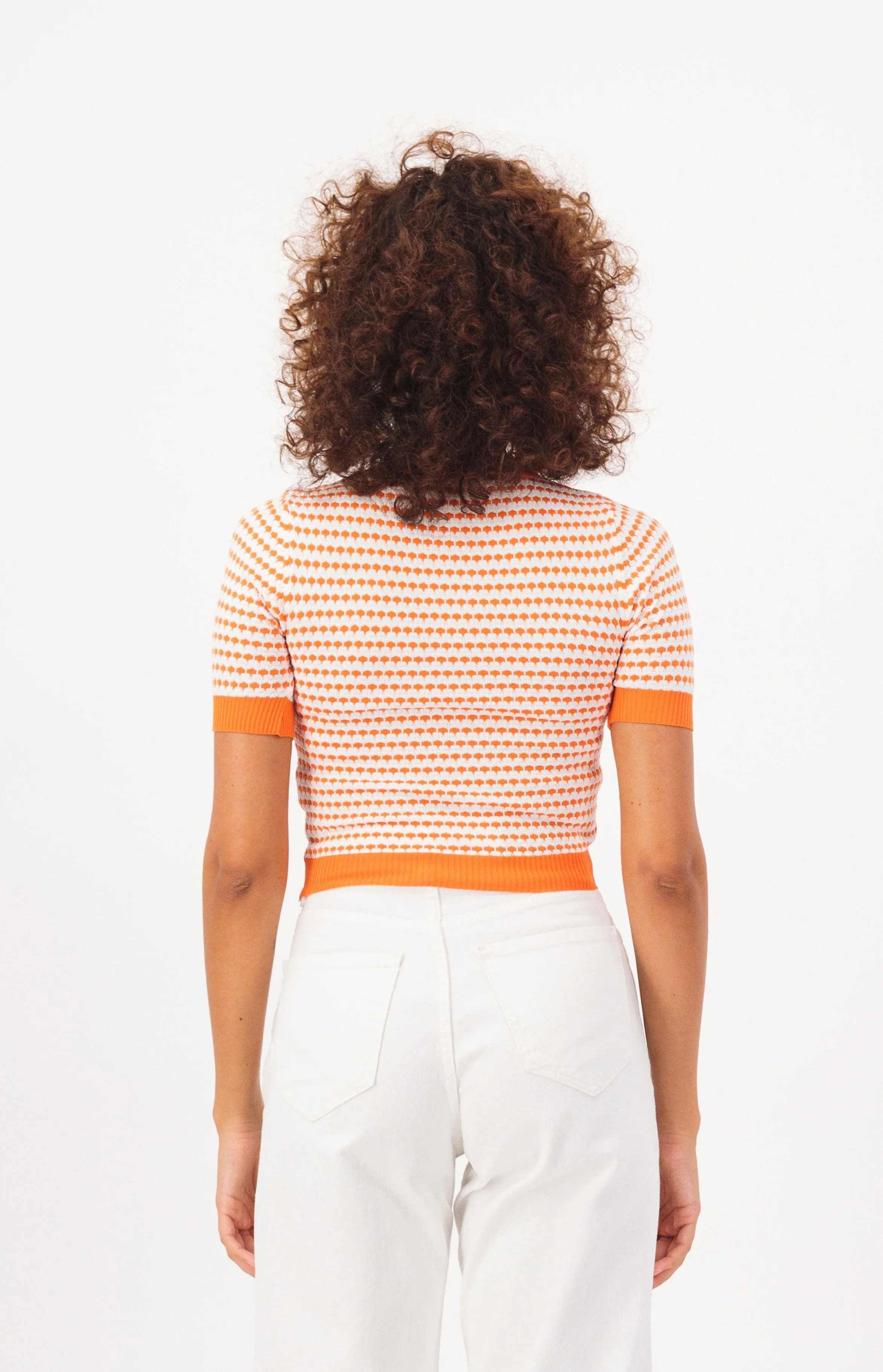 Patterned Short Sleeve Crop Top T-Shirt