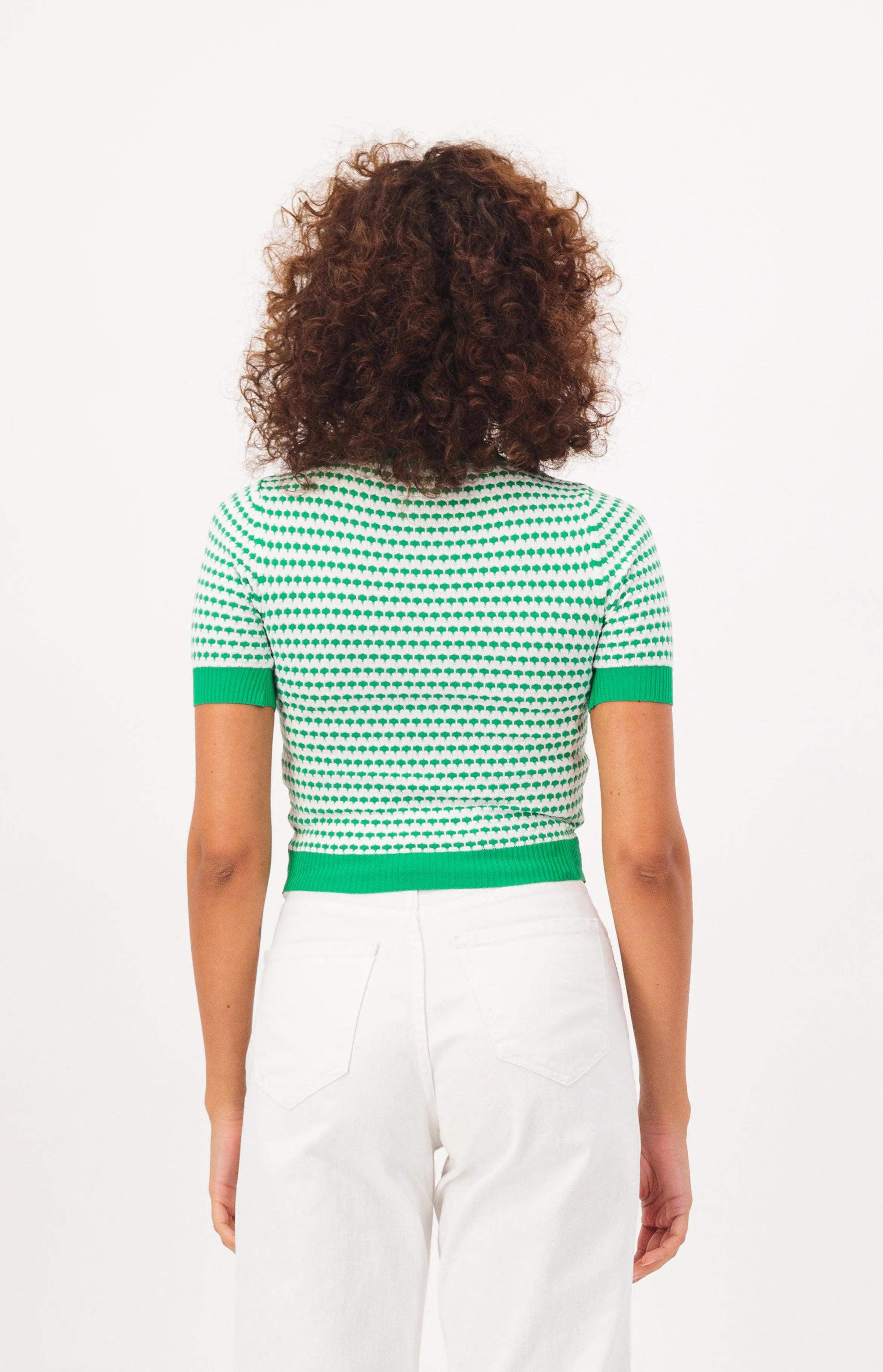 Patterned Short Sleeve Crop Top T-Shirt