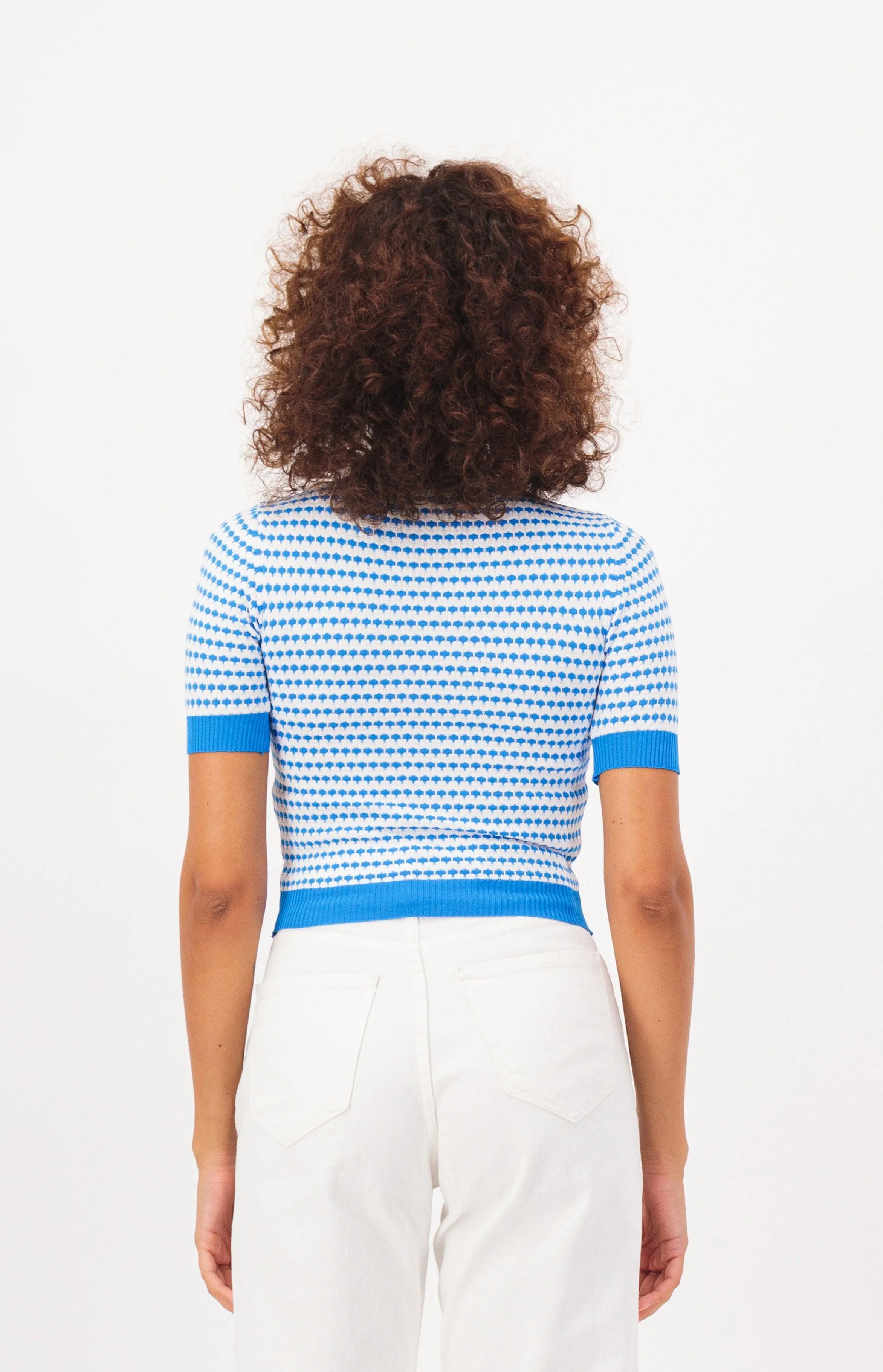 Patterned Short Sleeve Crop Top T-Shirt