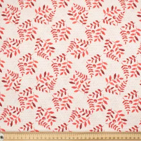 Provence Collection #05 Red Leaves & Micro Dot on White Cotton Prints