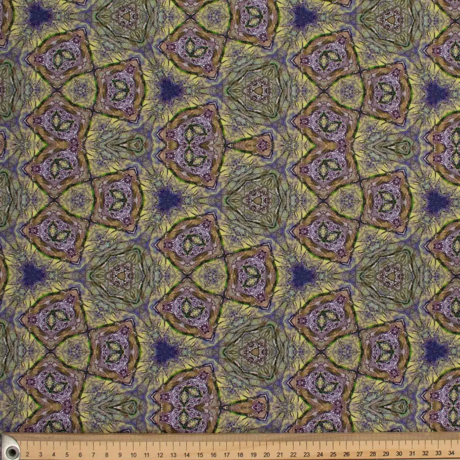 Retro Series Kaleidoscope Yellow Cotton Prints