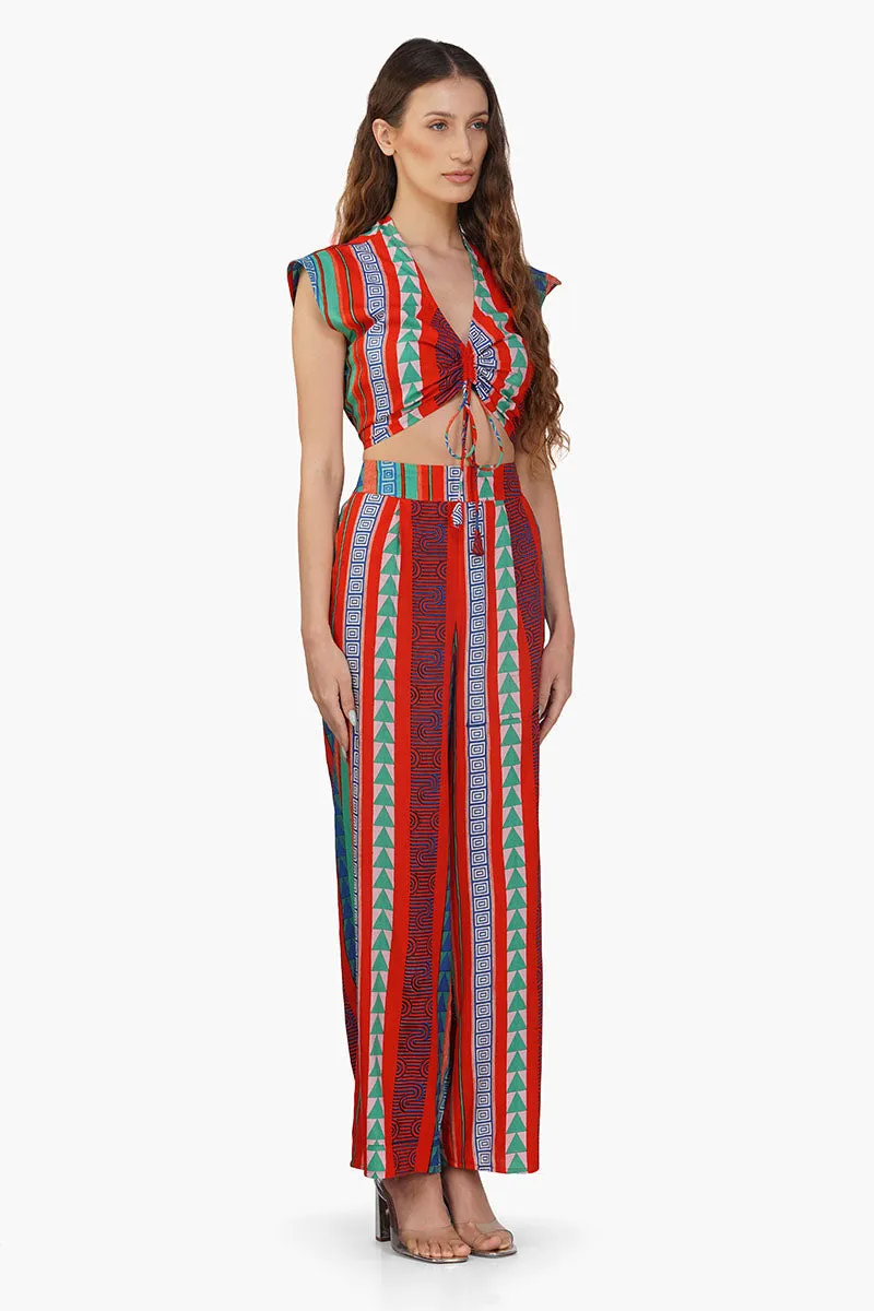 Ruby Aztec Printed Stripe Pant