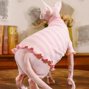 Ruffle Stripes Sphynx Cat Sweaters