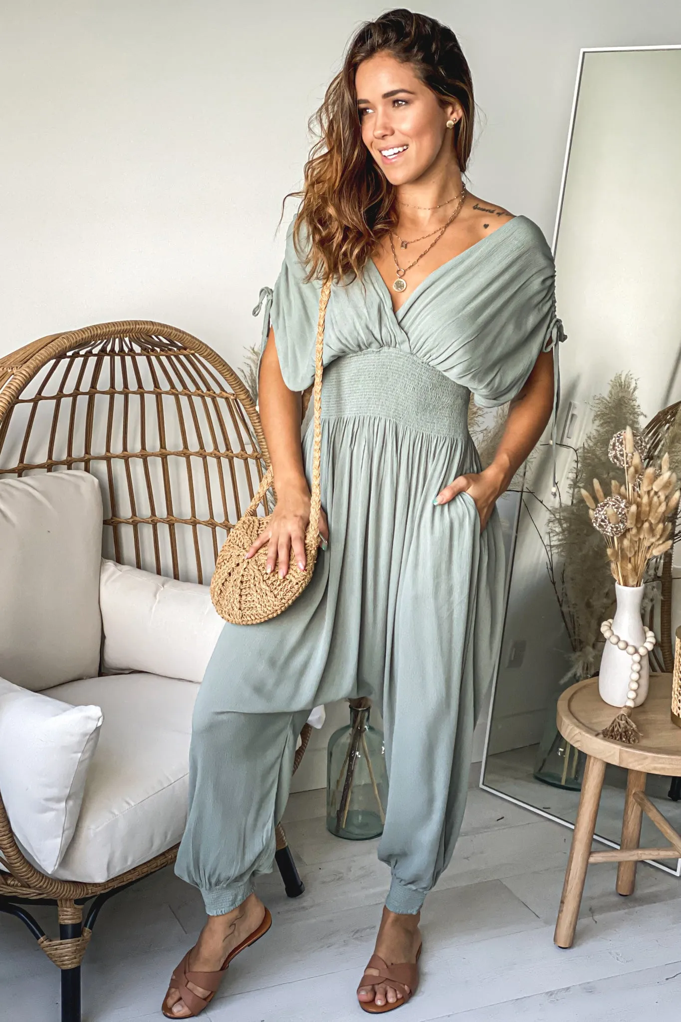 Sage Baggie Style Jumpsuit