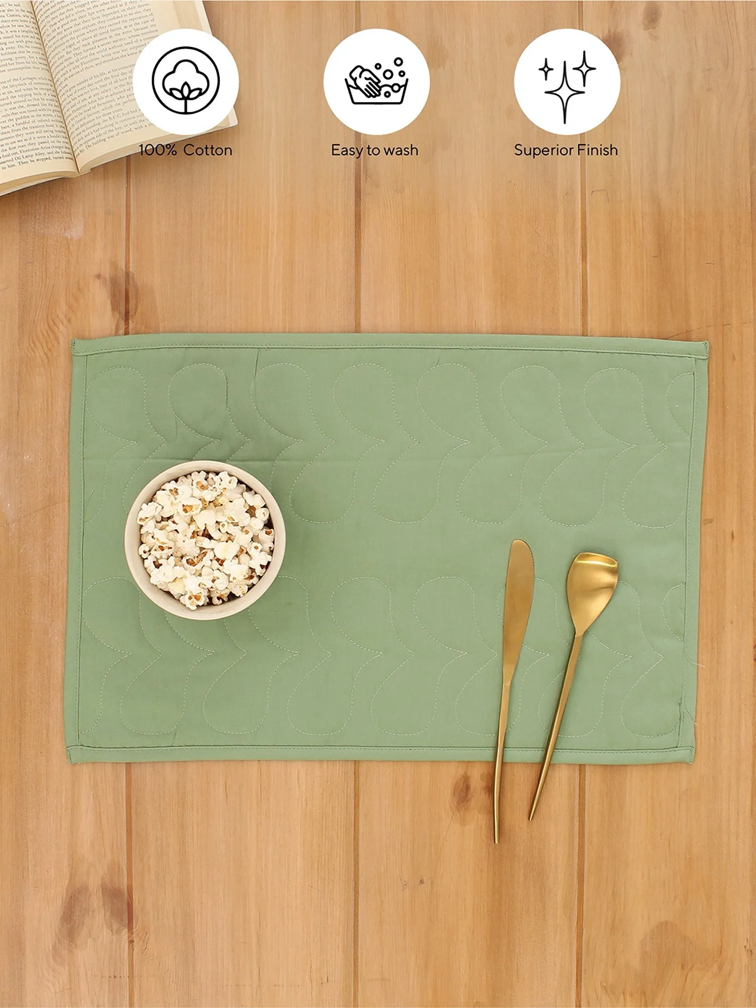 Satsar - Set Of 2 Placemats (Green)