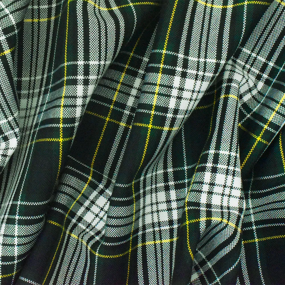 School Black-White-Multi Plaid Poly Madras Woven Fabric