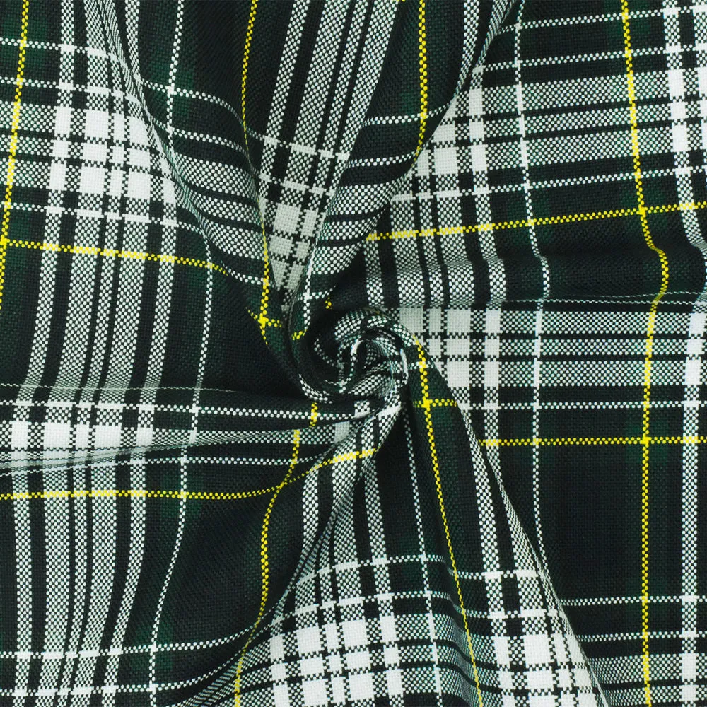 School Black-White-Multi Plaid Poly Madras Woven Fabric