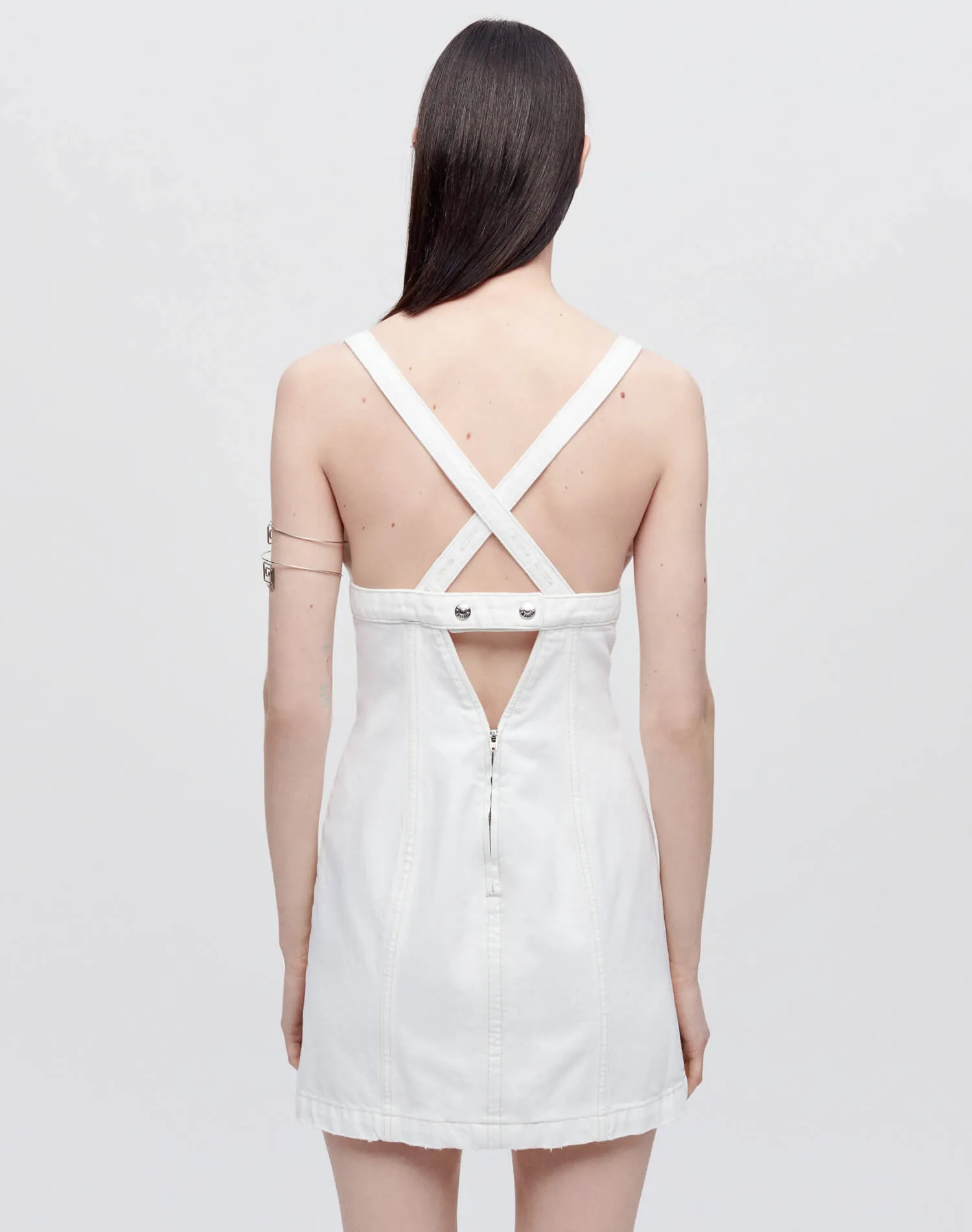 Seamed Shift Dress - White