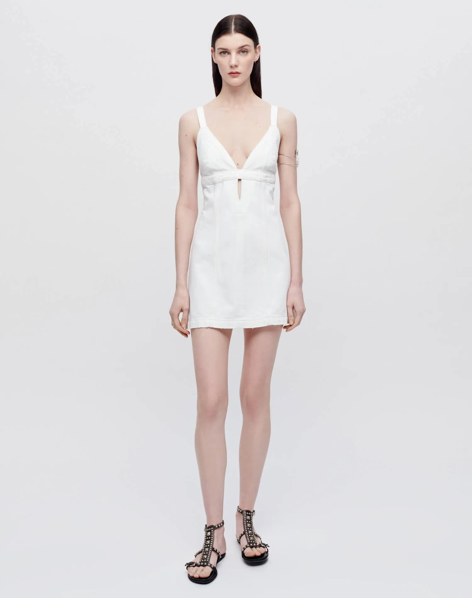 Seamed Shift Dress - White