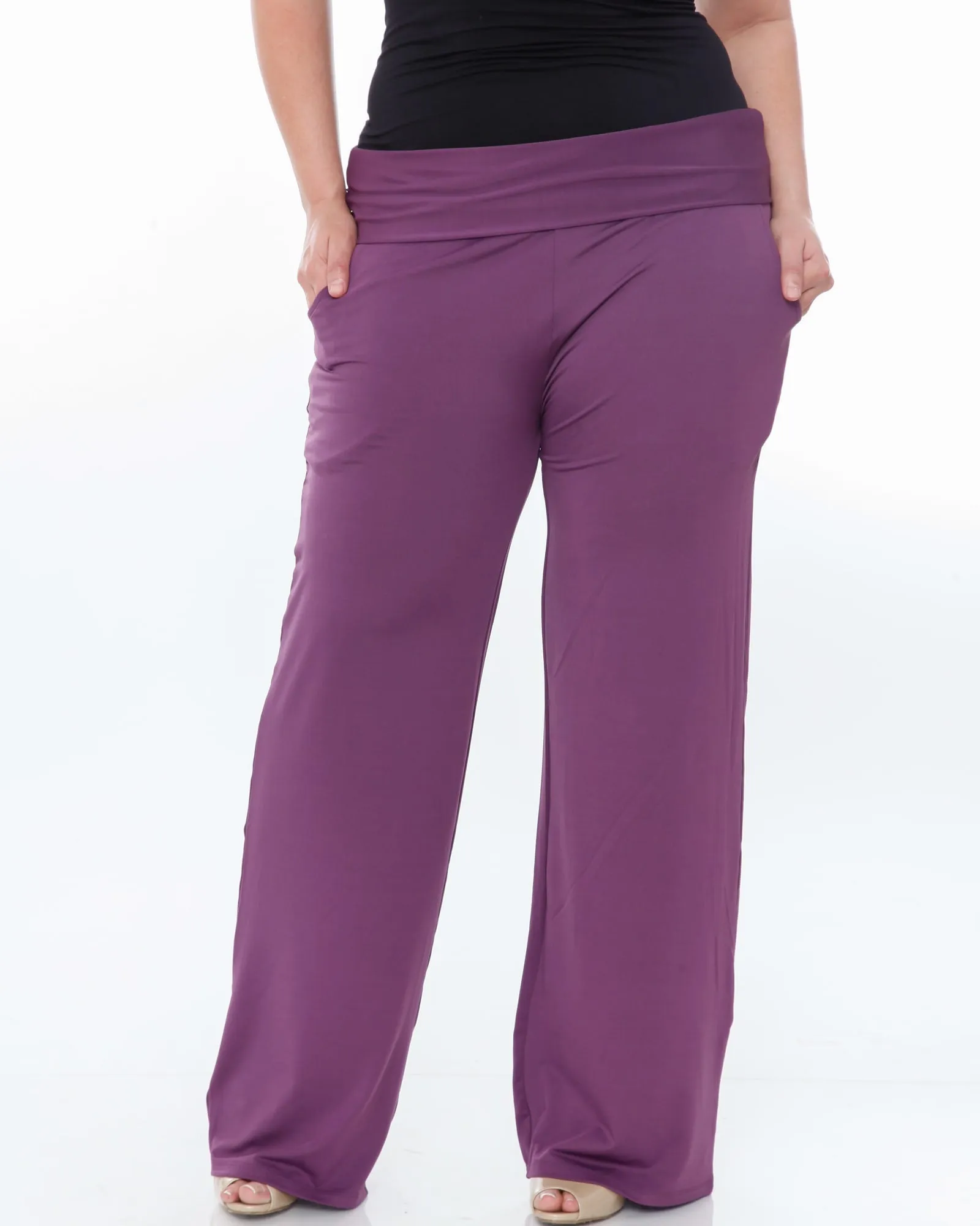 Solid Palazzo Pants | Purple